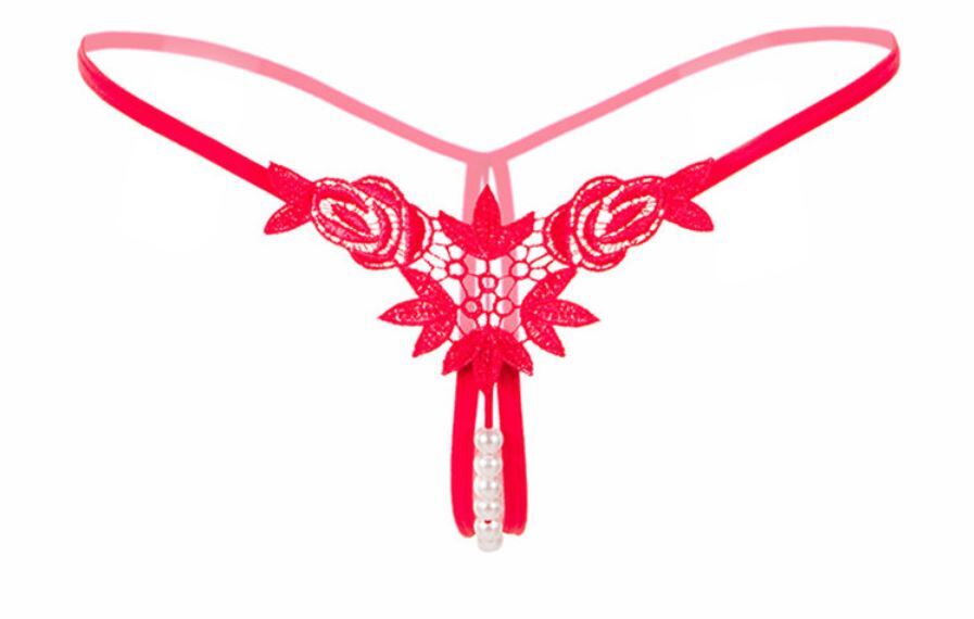 Women Sexy Thong Underwear Pearl Lace G-string Panties Lingerie T-back Knickers