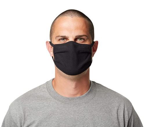 5 Pack Breathable Hanes Black Soft Cotton Reusable Protective Face Mask Cover