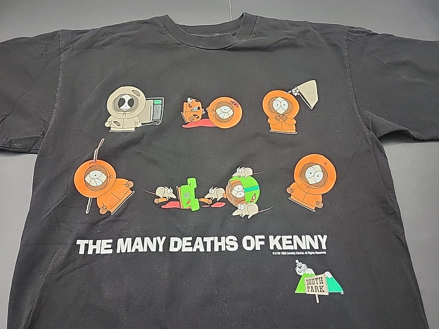 Vintage 1998 South Park “The Many Deaths of Kenny” T-Shirt Size L Logotel NWOT