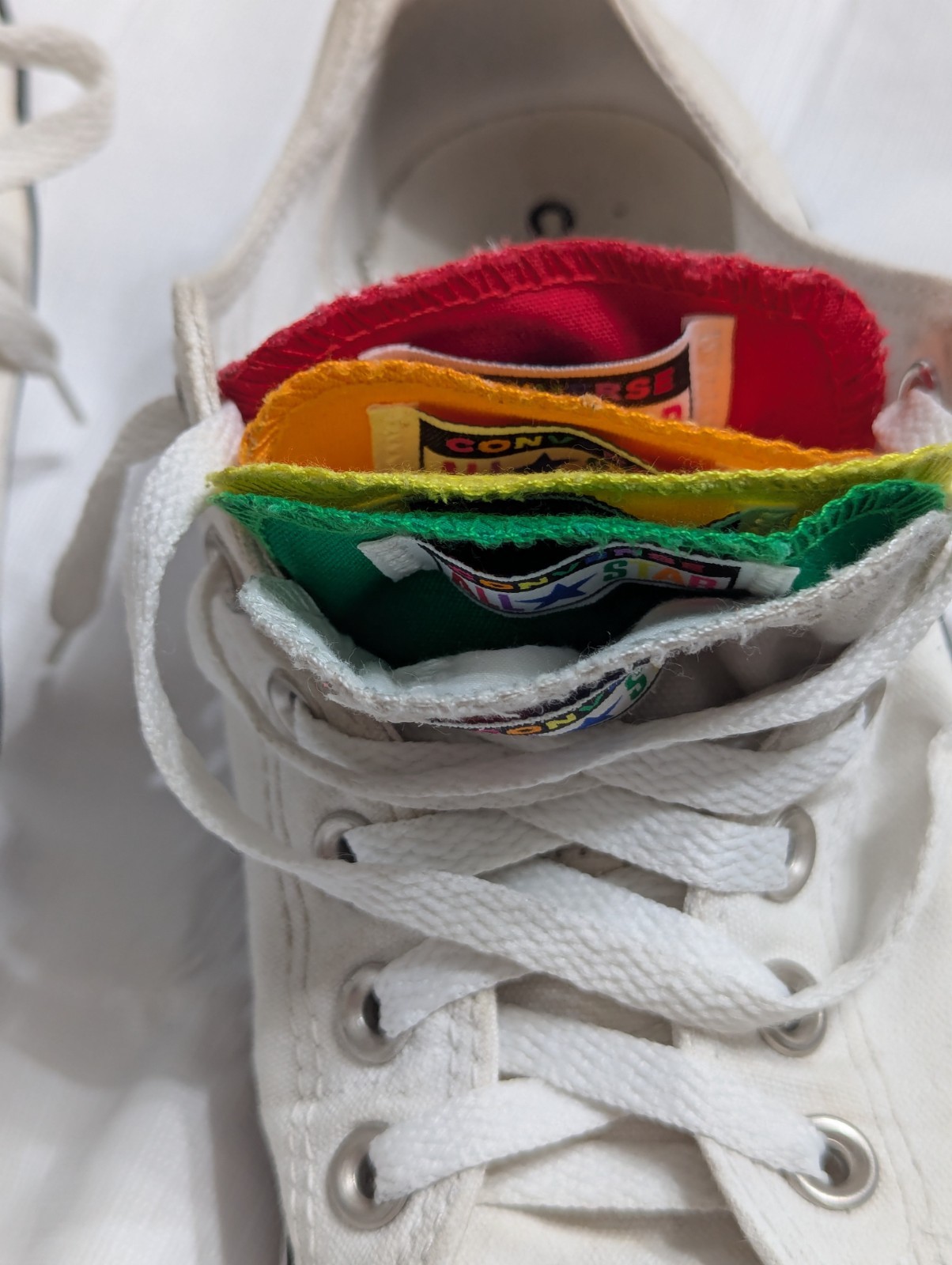 Sneakers Converse All Stars RAINBOW TONGUES Low Top Unisex Shoes Sz W8 M6 Pride