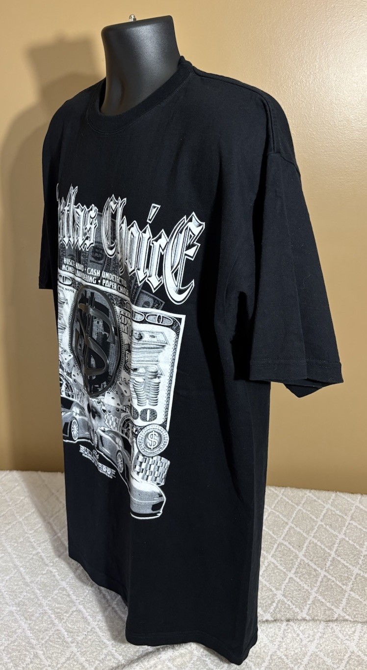Hustlas Choice Bulletproof Handle Ya Business Money Cars Hustle Hard Tee Size 3X