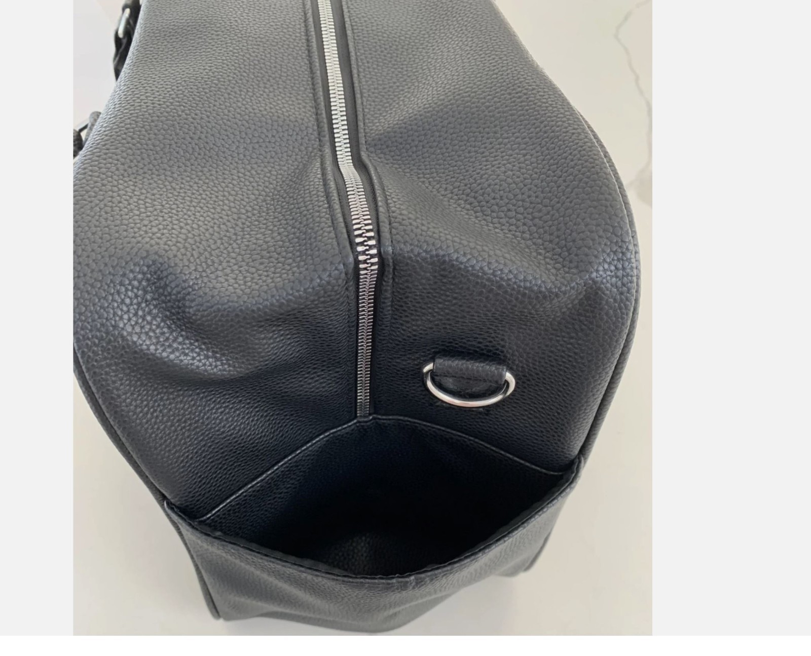 Ralph Lauren Fragrances Duffle Black Faux Leather Travel Shoulder Gym Bag New