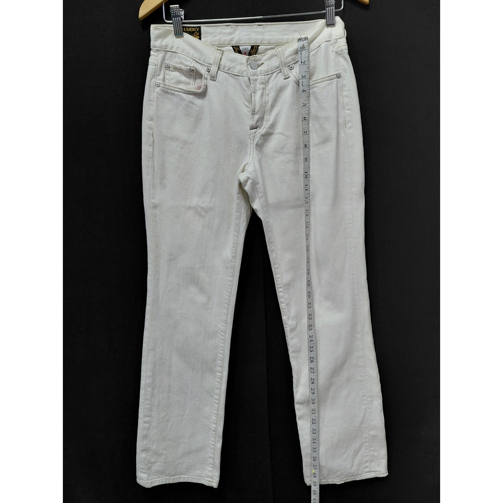 Lucky Brand Classic Rider Jeans Made in USA White Mid (10-12 in) Regular Size 4