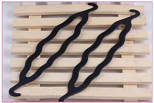 6 Count Bun Maker Hair Holders – Plastic Black 21.5 x 3.8cm/ 8.5inch x 1.5inc…