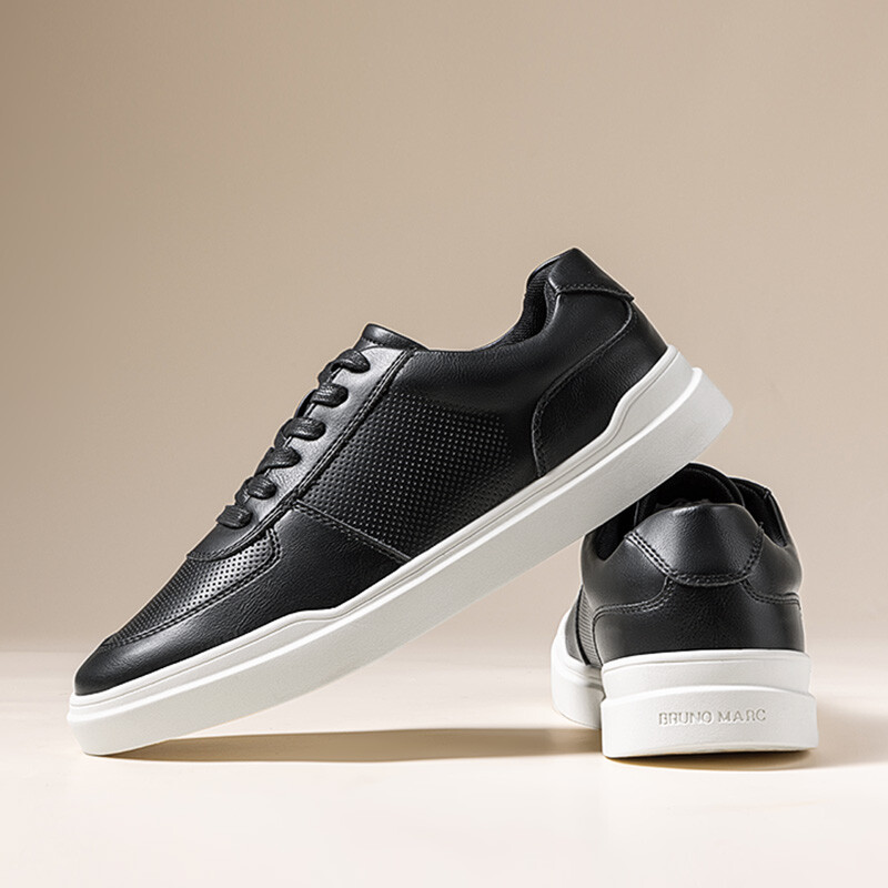 US Men PU Leather Casual Shoes City Walking Shoes Breathable Fashion Sneakers