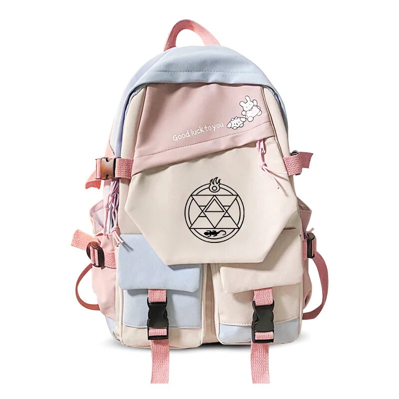 Fullmetal Alchemist Backpack School Bag Cartoon Laptop Travel Rucksack Outdoor