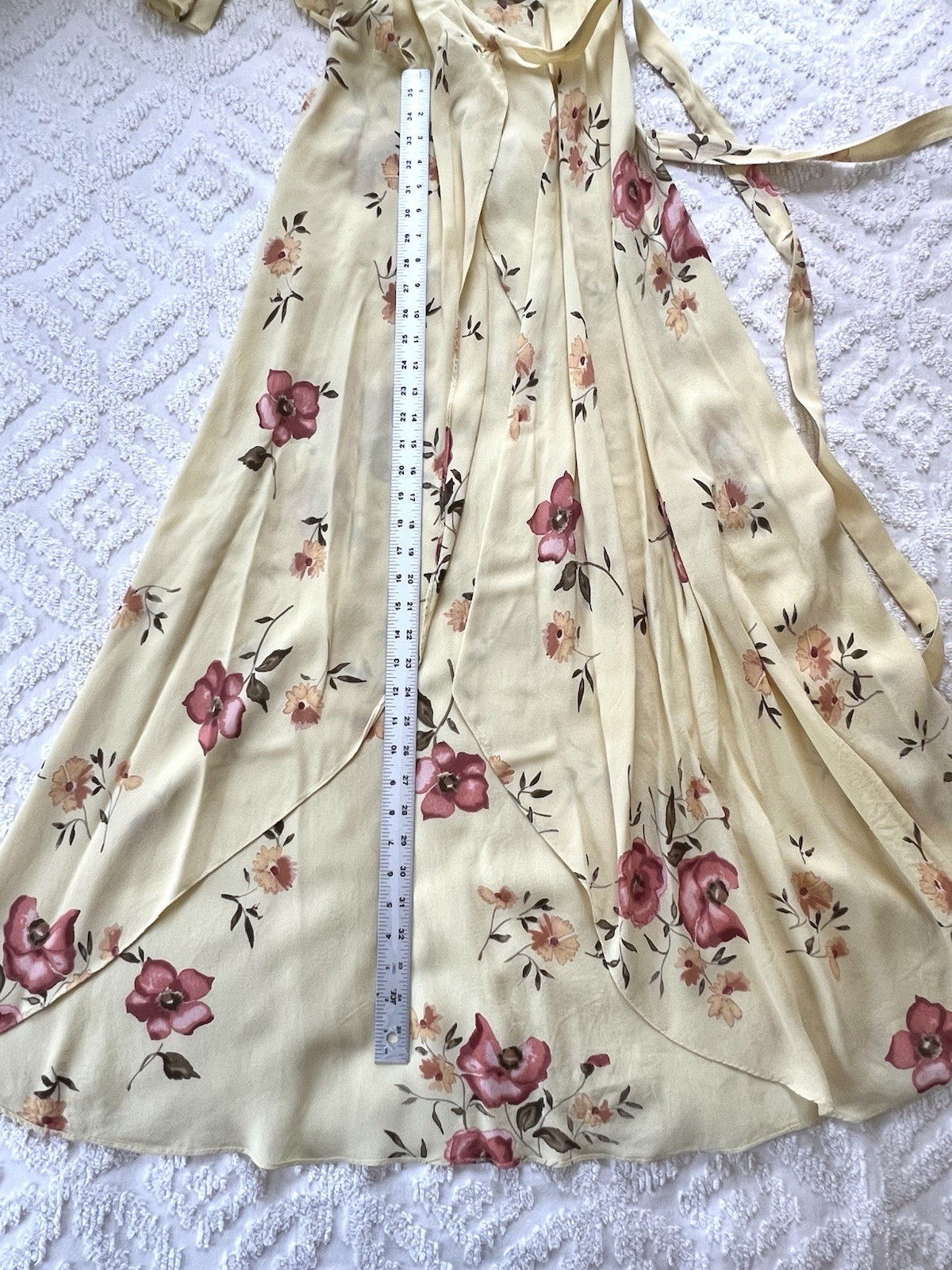 Reformation Yellow Floral Wrap Dress XS Good Condition (See Description)