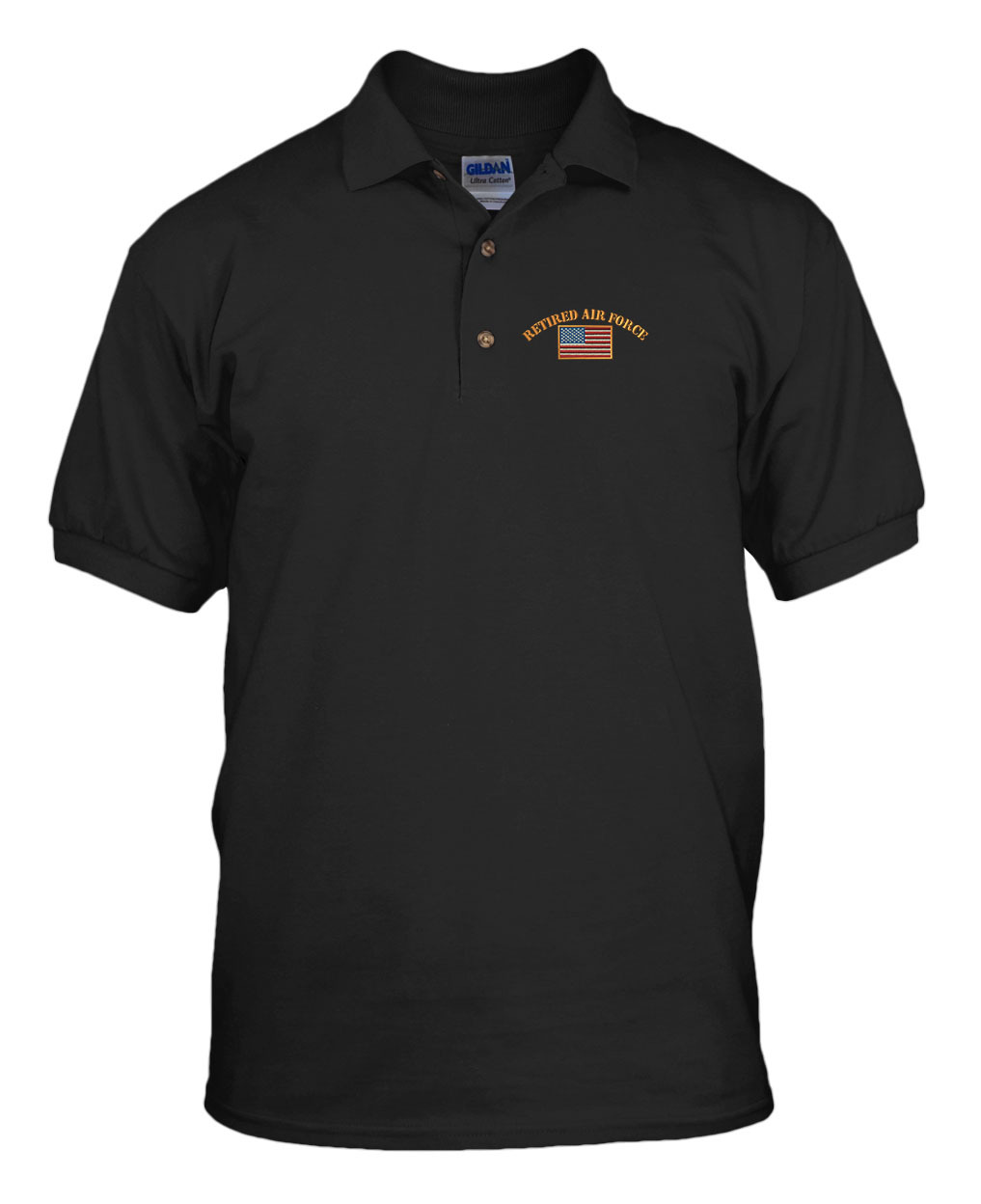 RETIRED AIR FORCE MILITARY Embroidery Embroidered Golf Polo Shirt