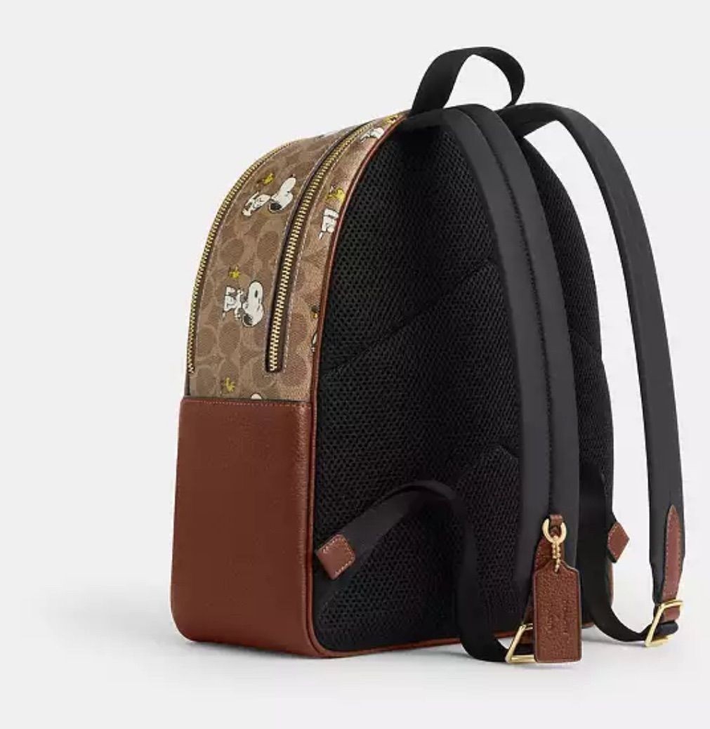 Coach X Peanuts Snoopy Court Backpack Signature Canvas CBM25 Limited Edition New