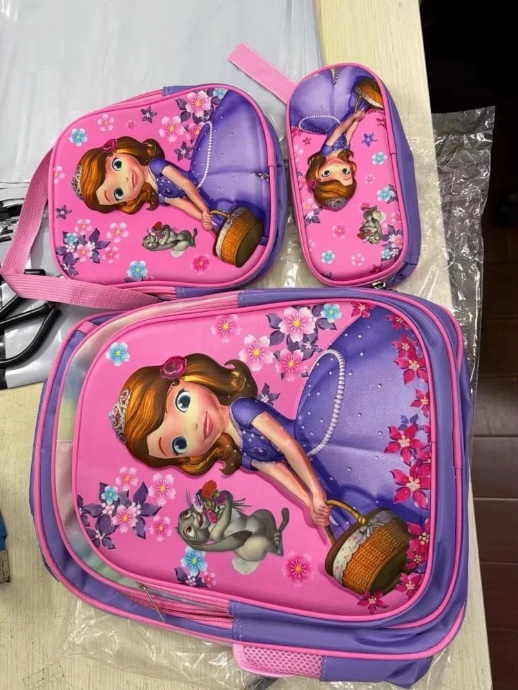 Cartoon Sofia The First School Bag Backpack For Kids