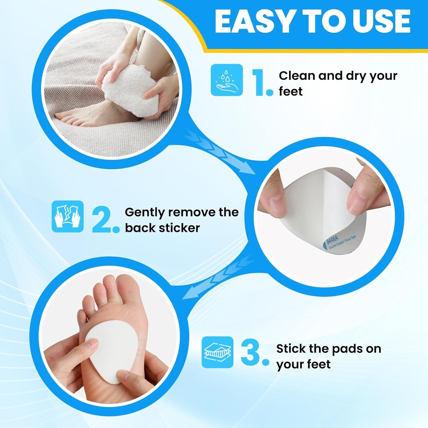 12/24/48Pcs Metatarsal Pads for Women Men 1/4″ Thick Felt Ball of Foot Cushion