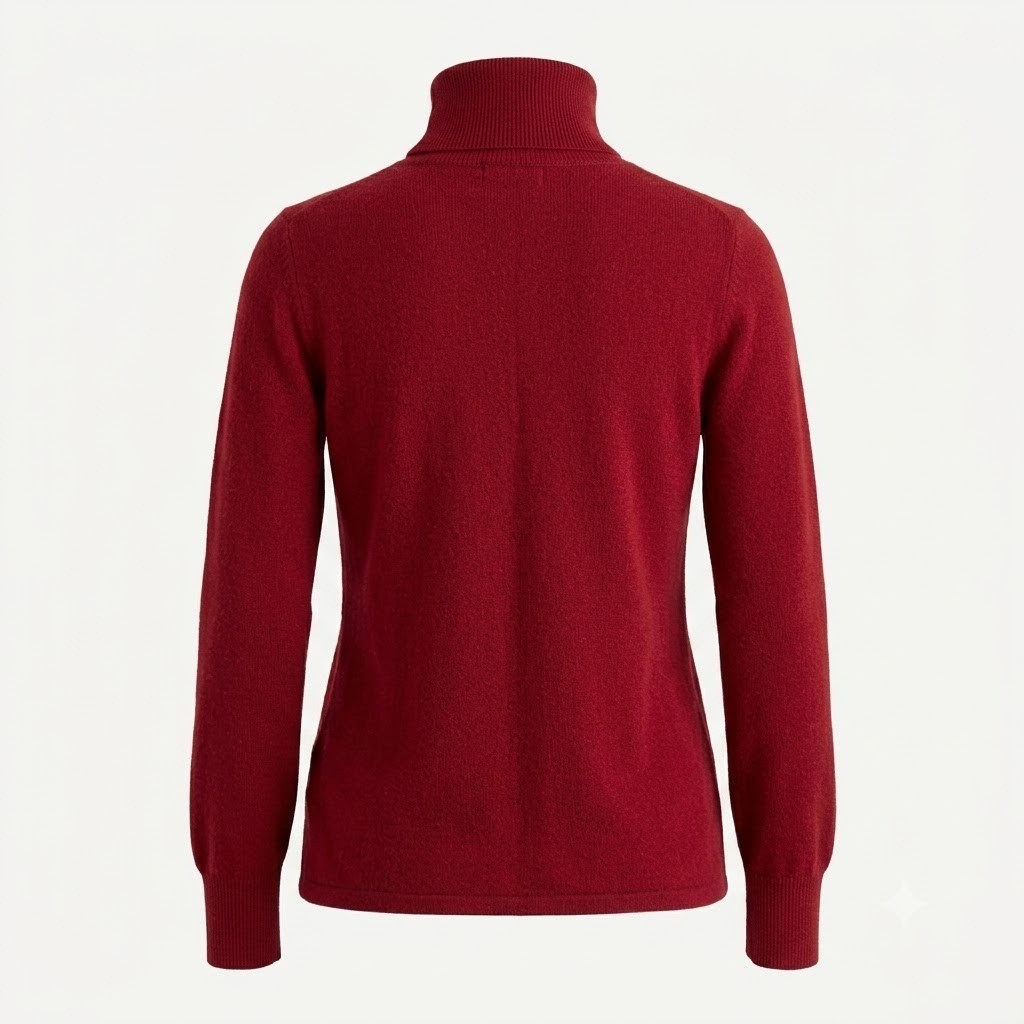 Ann Taylor Cashmere Turtleneck Sweater Red Large Long Sleeve Ribbed Knit