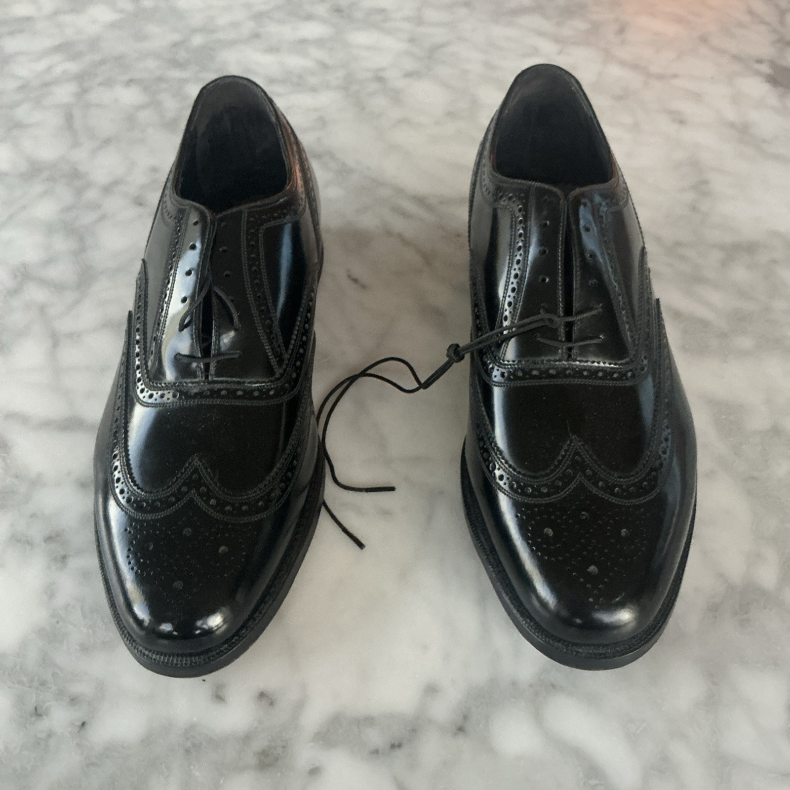 Vntg Florsheim Men’s Dress Wingtip 20330 Black Leather FD’s NEW Sz 10.5 EEE NOS