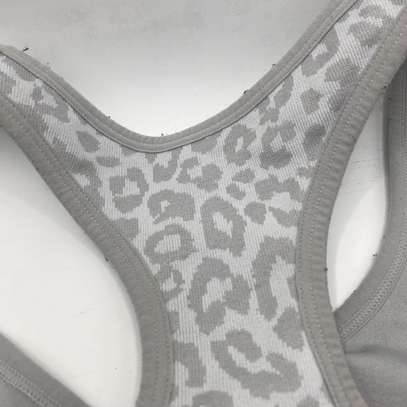 Avia Sports Bra Womens XL Gray Leopard Front Zip Racerback Seamless AV18191