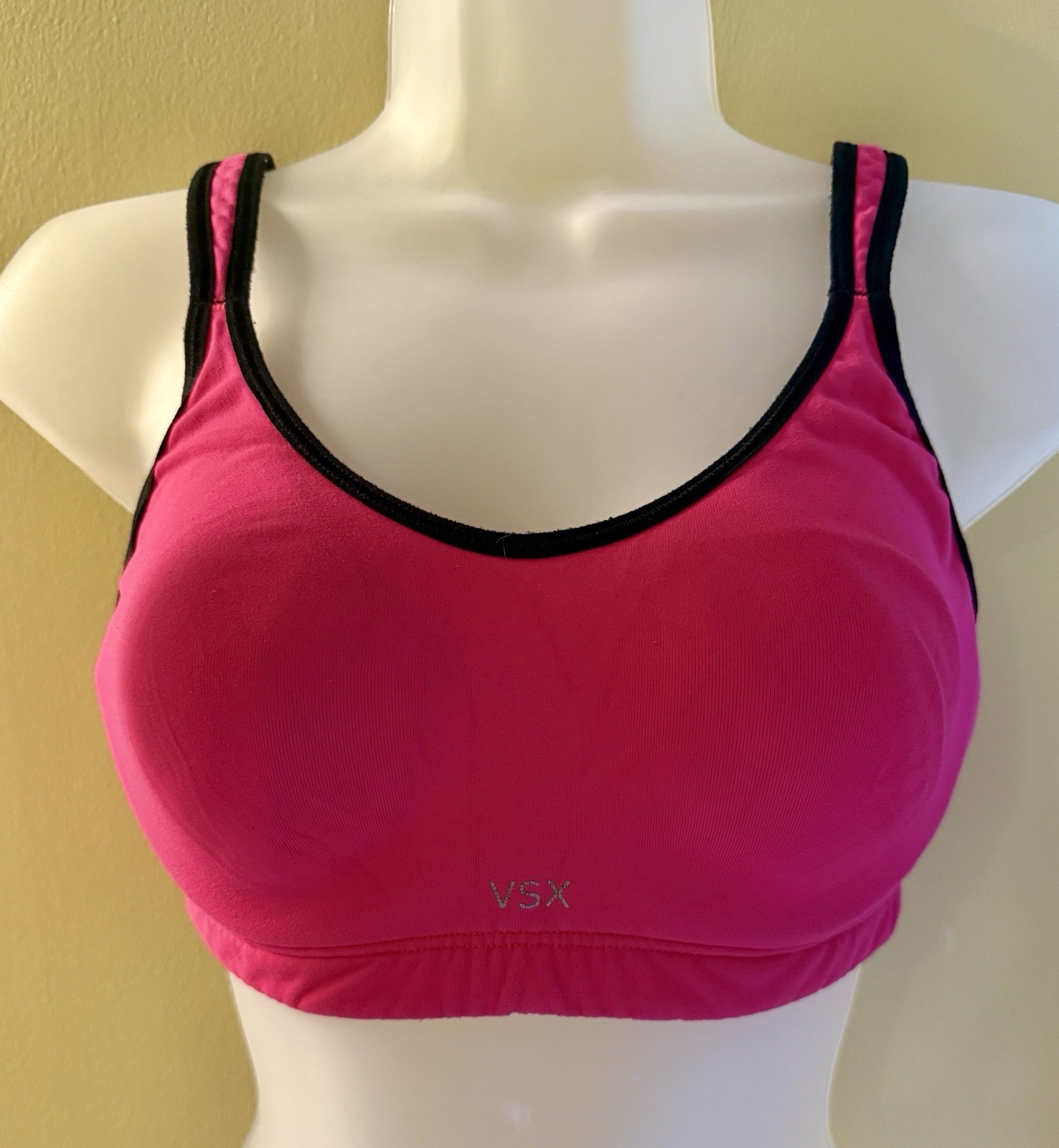 VSX Sport Victoria’s Secret Pink/Black High Support Sports Bra 34C Hook & Eye