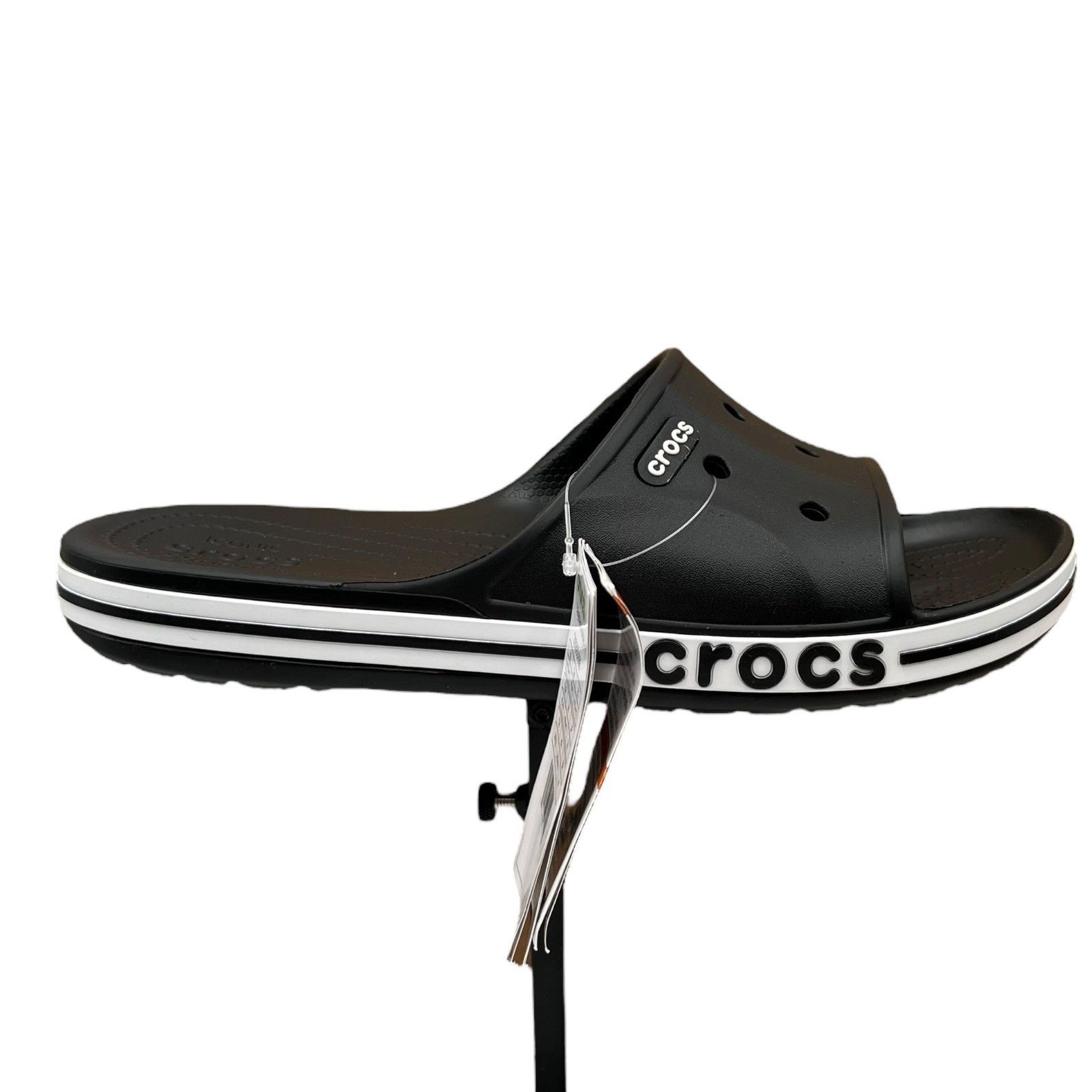 Crocs Bayaband Womens Slide Sandal Size 8 Black White Water Friendly Lightweight