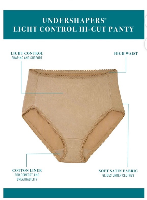 VANITY FAIR Women 3-Pair Undershapers Hi Cut Underwear Panties Size small 5
