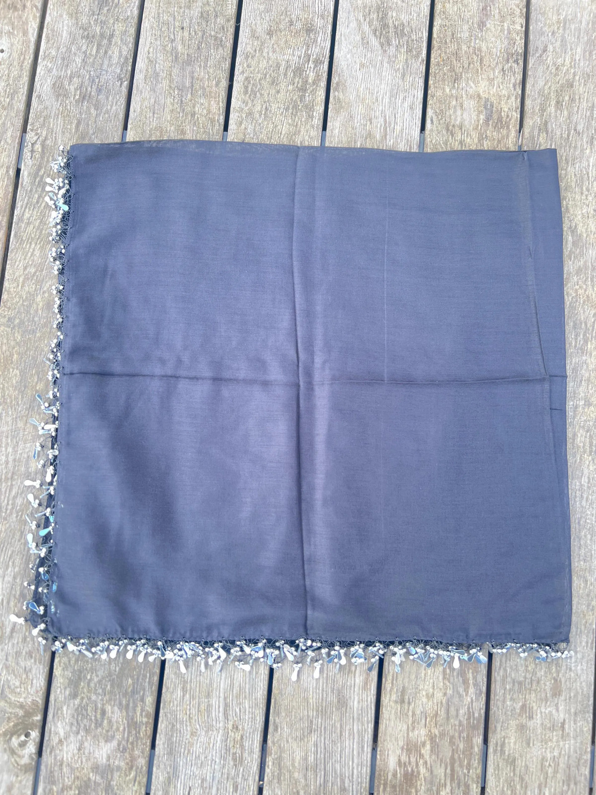 Handmade Black Turkish Crochet Edge Yazma Headscarf Cotton Unique Boho Vintage