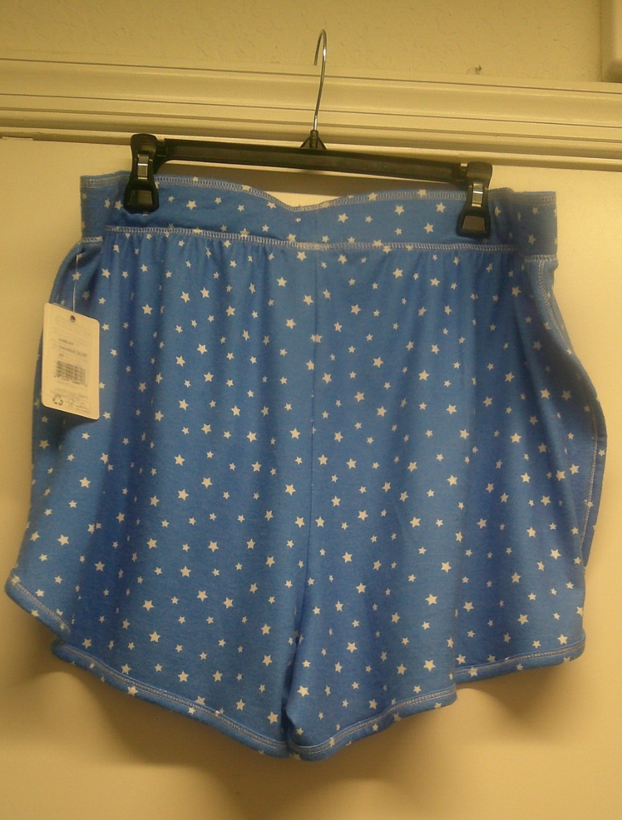 NWT PJ Salvage 2X Lounge,PJ’S Stars Shorts, Tranquil Blue, Tie Close W/ Elastic