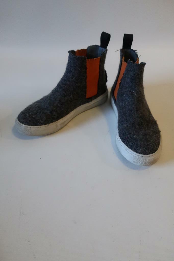 WOMENS MSGM CHARCOAL GREY ORANGE PLATFORM HIGH TOP SNEAKERS 37 US/7 *