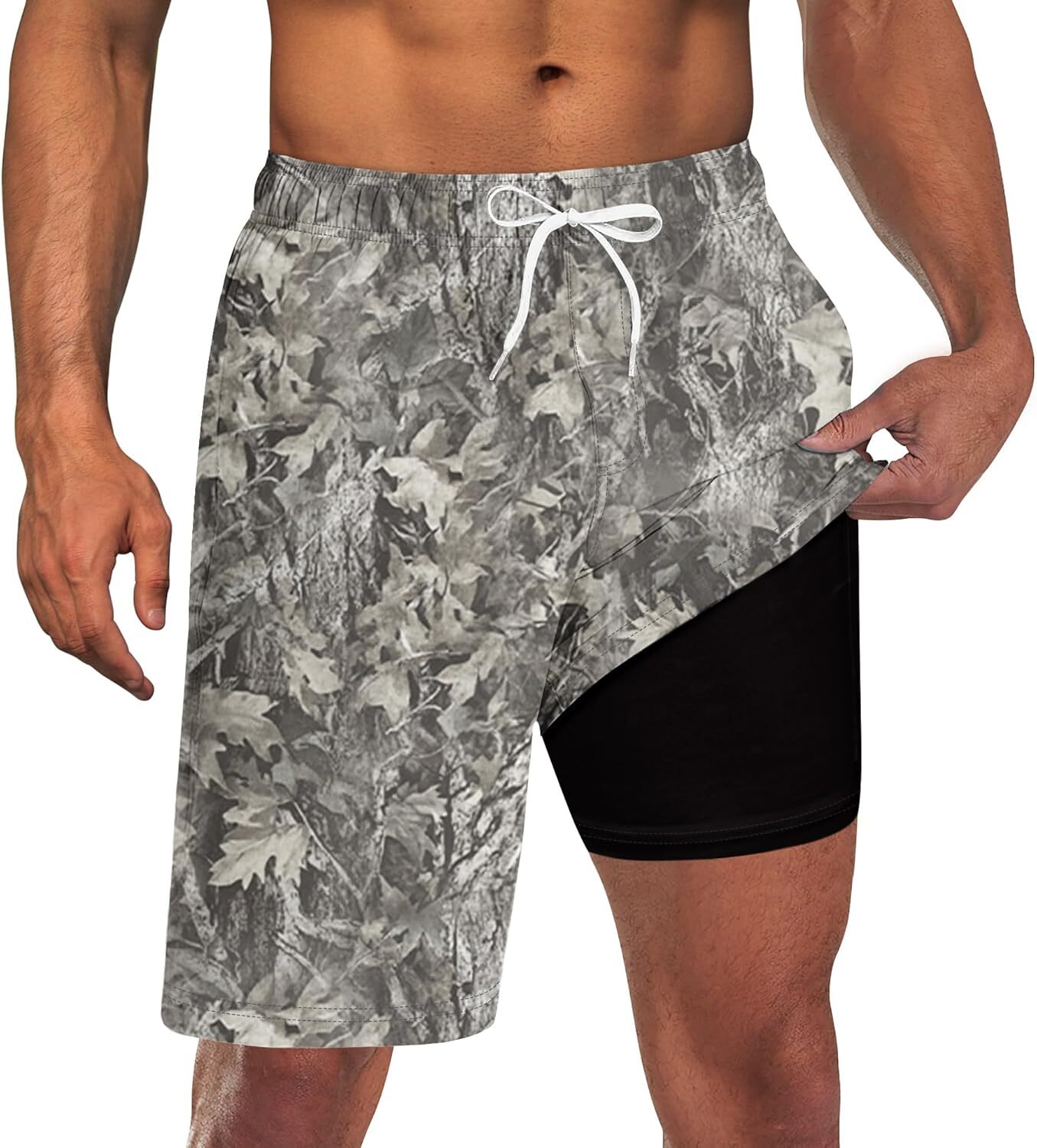 Mens Swim Trunks Quick Dry Compression Liner Pockets 9” Inseam M-3XL UPF 50+