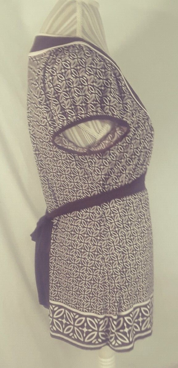 TA1=27 Speechless ladies size XL blouse brown and white design short sleeve