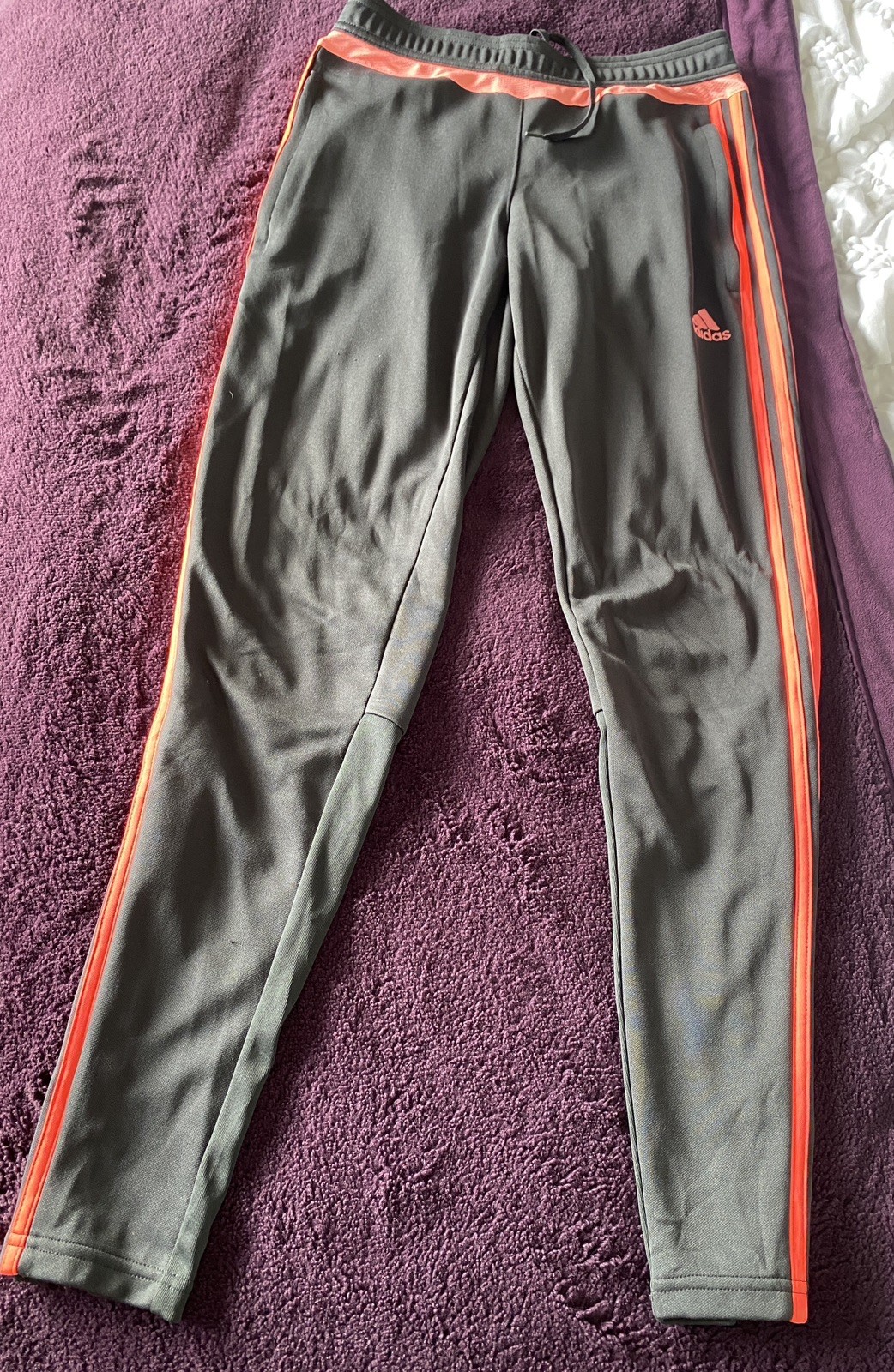Stylish Adidas Climacool Charcoal Grey/Orange Slim-fit Track Pants S 8/10