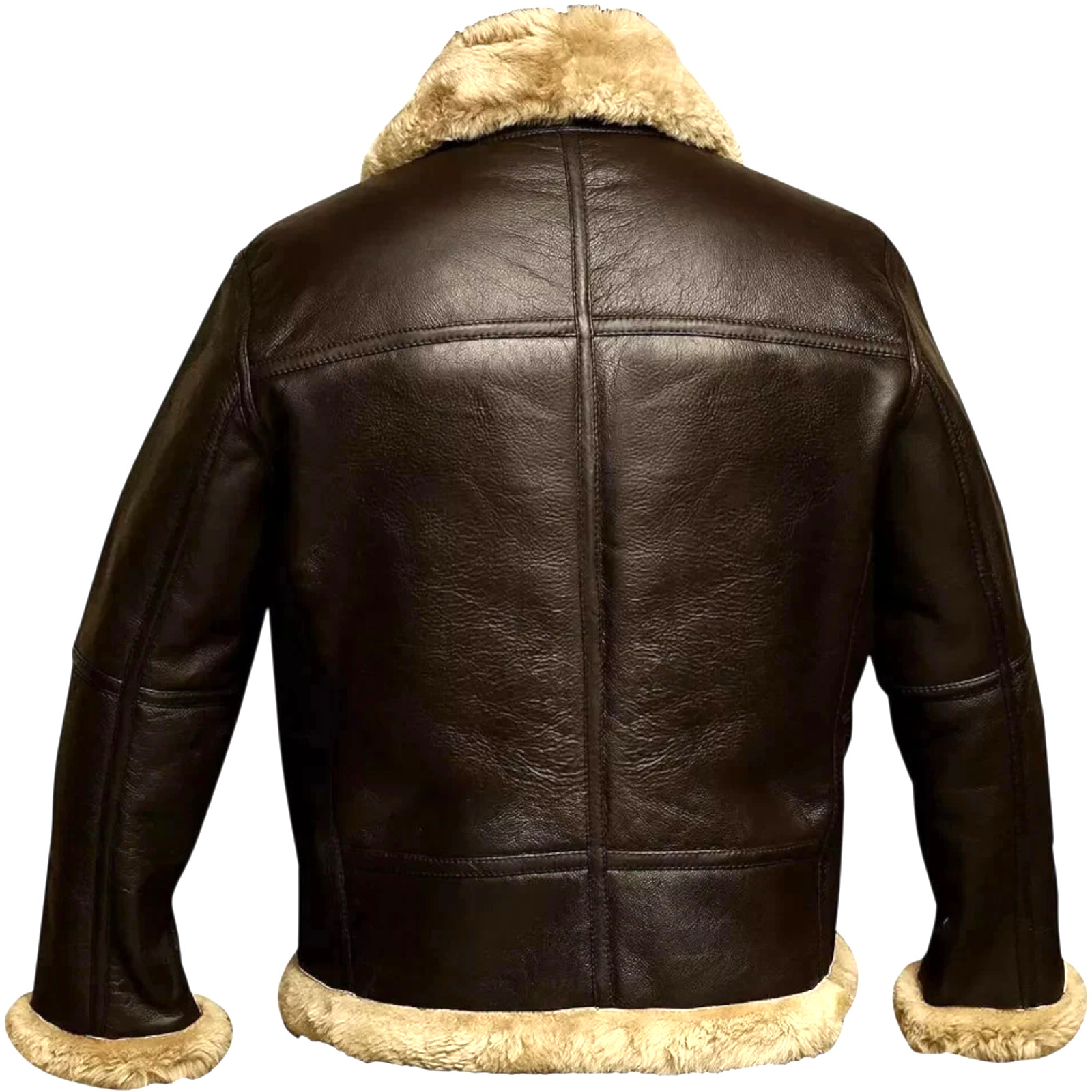 RAF Aviator B3 Bomber Jacket Men Real Sheepskin Leather Flying Pilot Jacket Coat