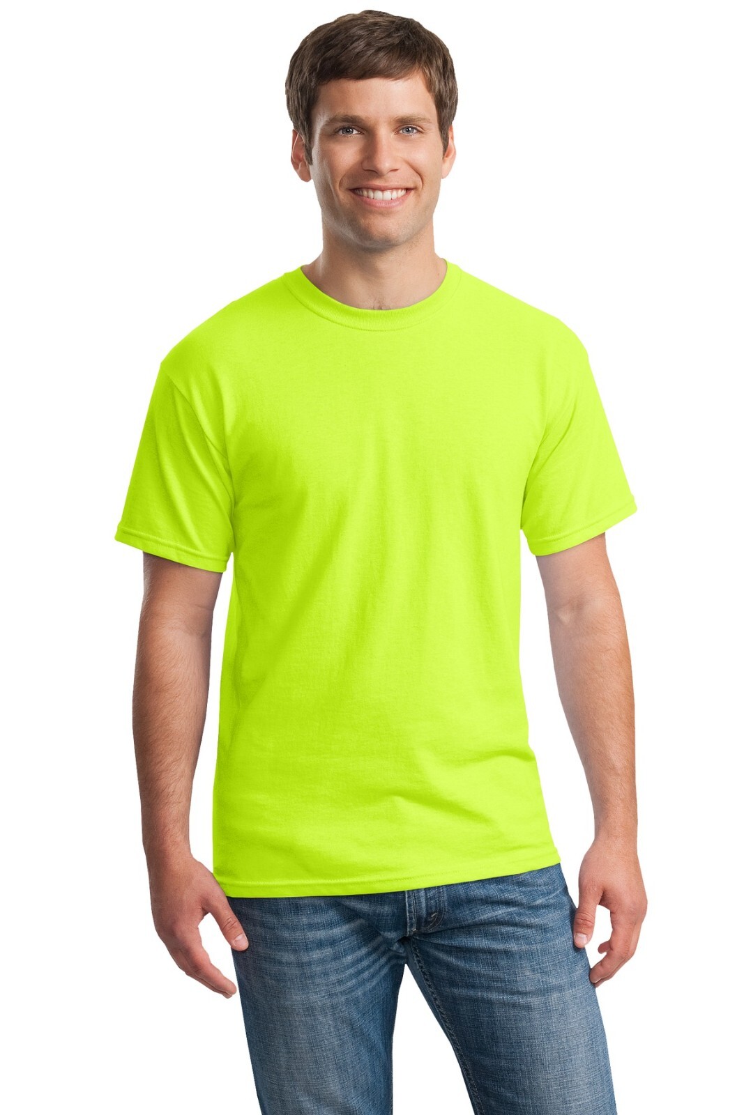 Hi Vis T-Shirt Work Safety Green GILDAN Short-Sleeve 12 Pack Safety Shirts