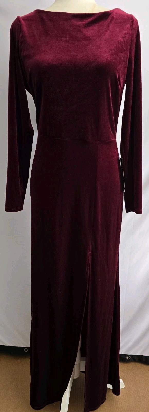 Whimsigoth Velvet Gown Size 10 Burgundy Draped Back Old Money Dark Feminine Core