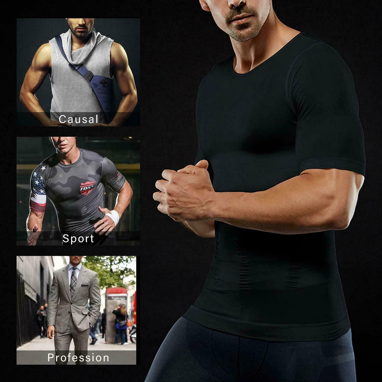 Shaper Men Body Toning T-Shirt Ultra Durable Vest Compression Underwear Tank Top