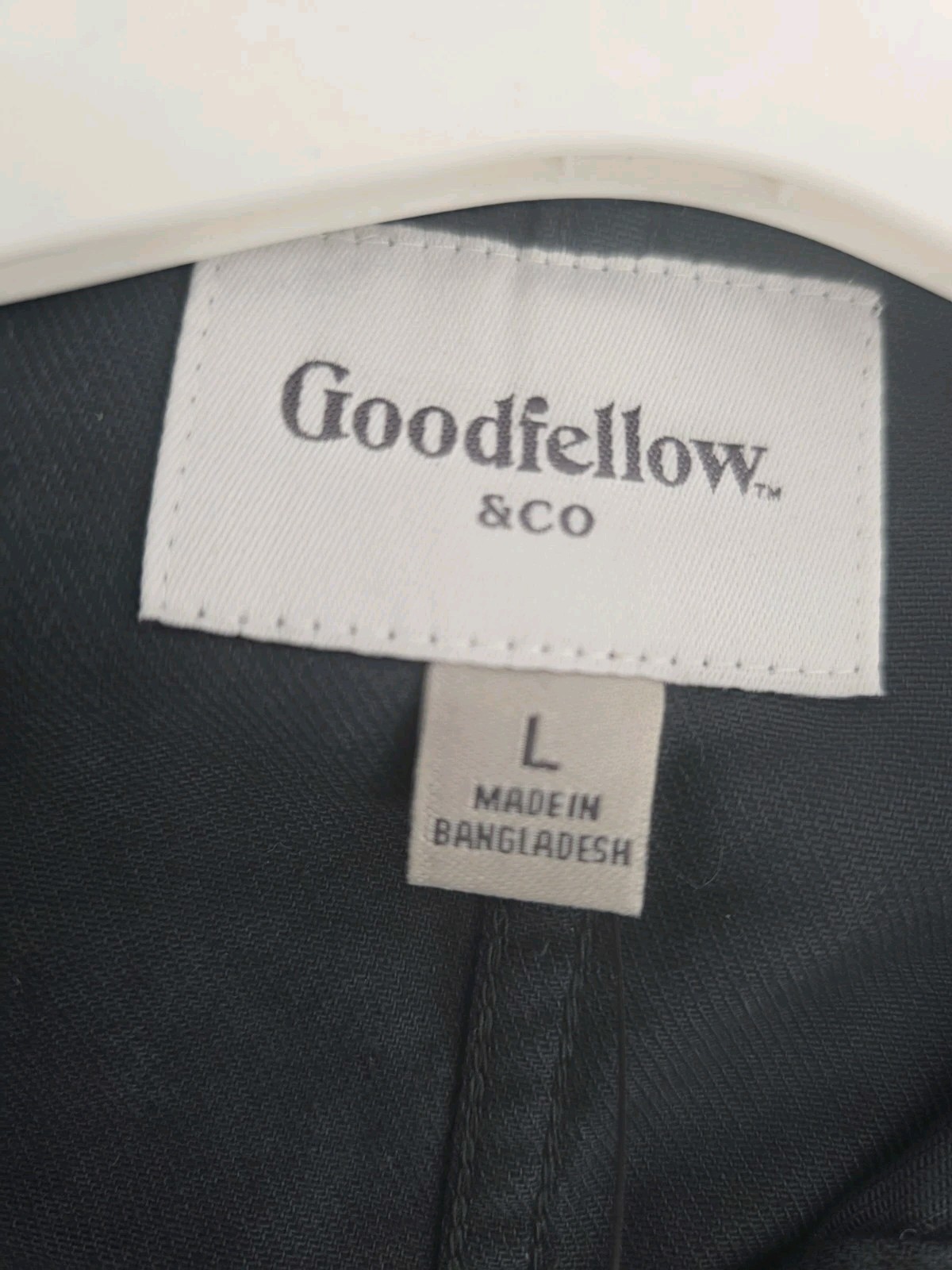 Goodfellow & Co Men’s Black Chore Coat Jacket L Button Front Spread Collar 46″