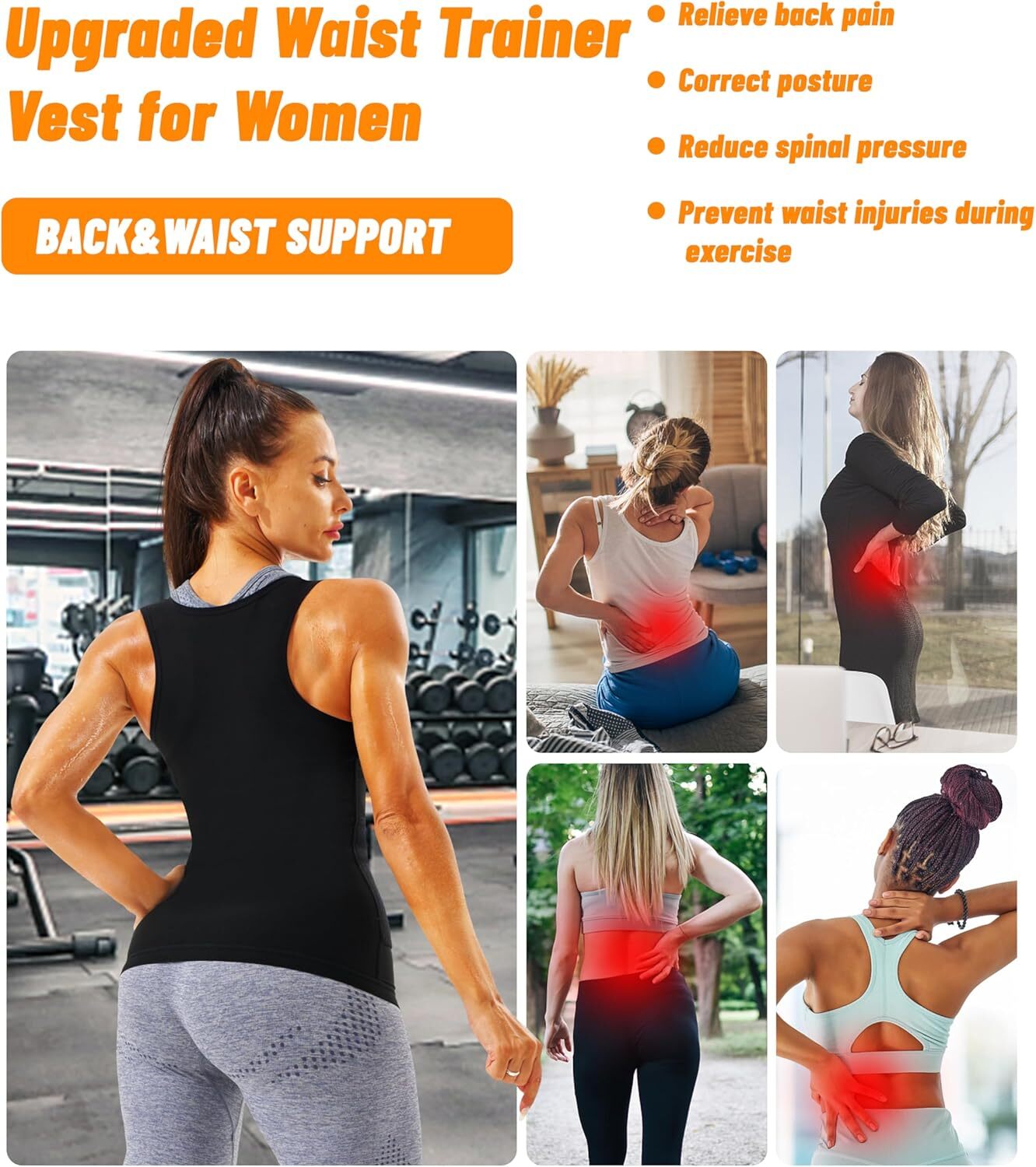 Fajas Reductoras Abdomen Para Mujeres Sudar Perder Peso Sauna Suit Tank Top Gym