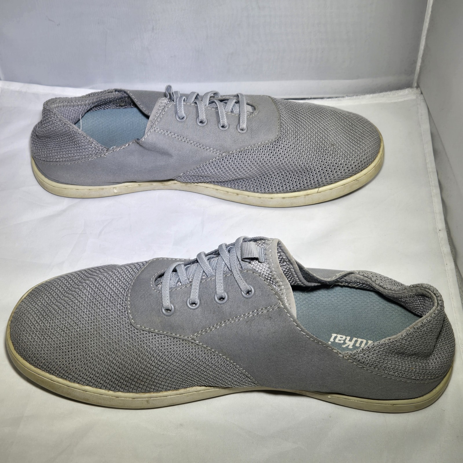 Olukai Nohea Moku Size 11.5 Men’s Gray Mesh Outdoor Boat Shoes Clay Tapa