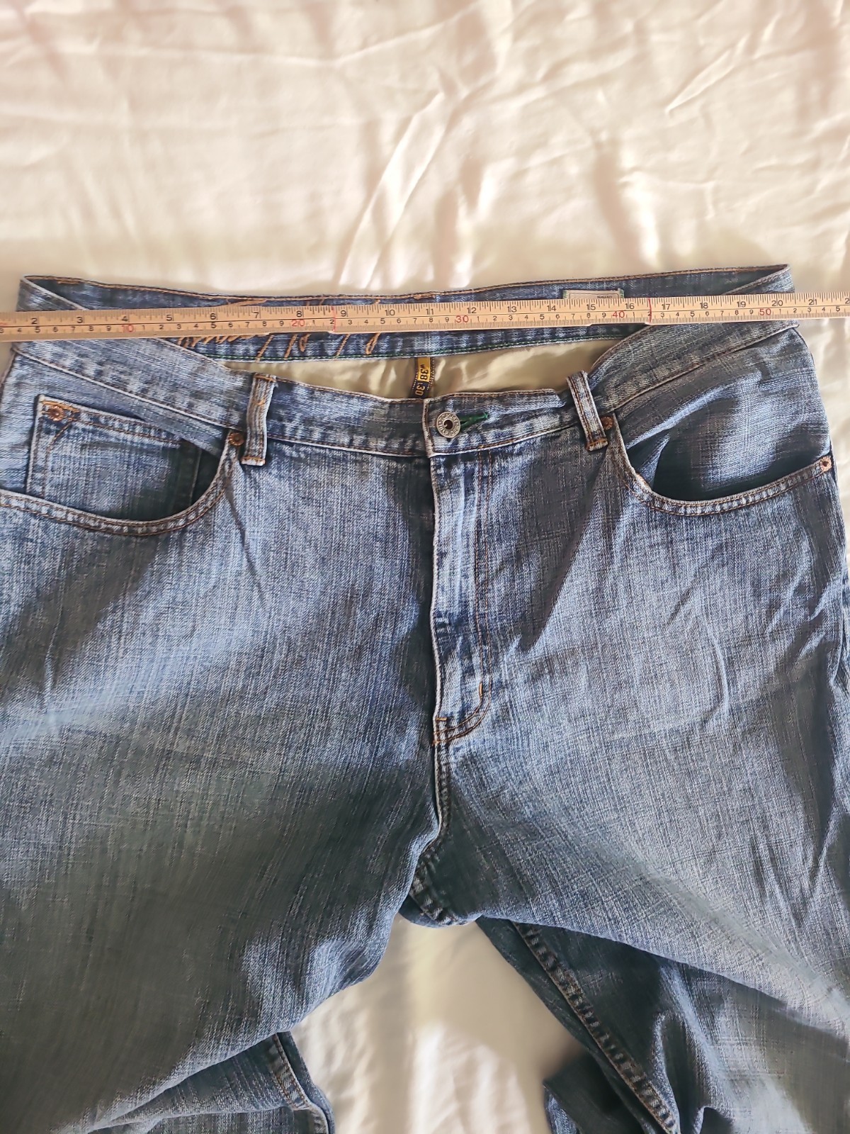 Tommy Hilfiger Mens Relaxed Fit Light Wash Blue Denim Jeans 38×30 Vintage