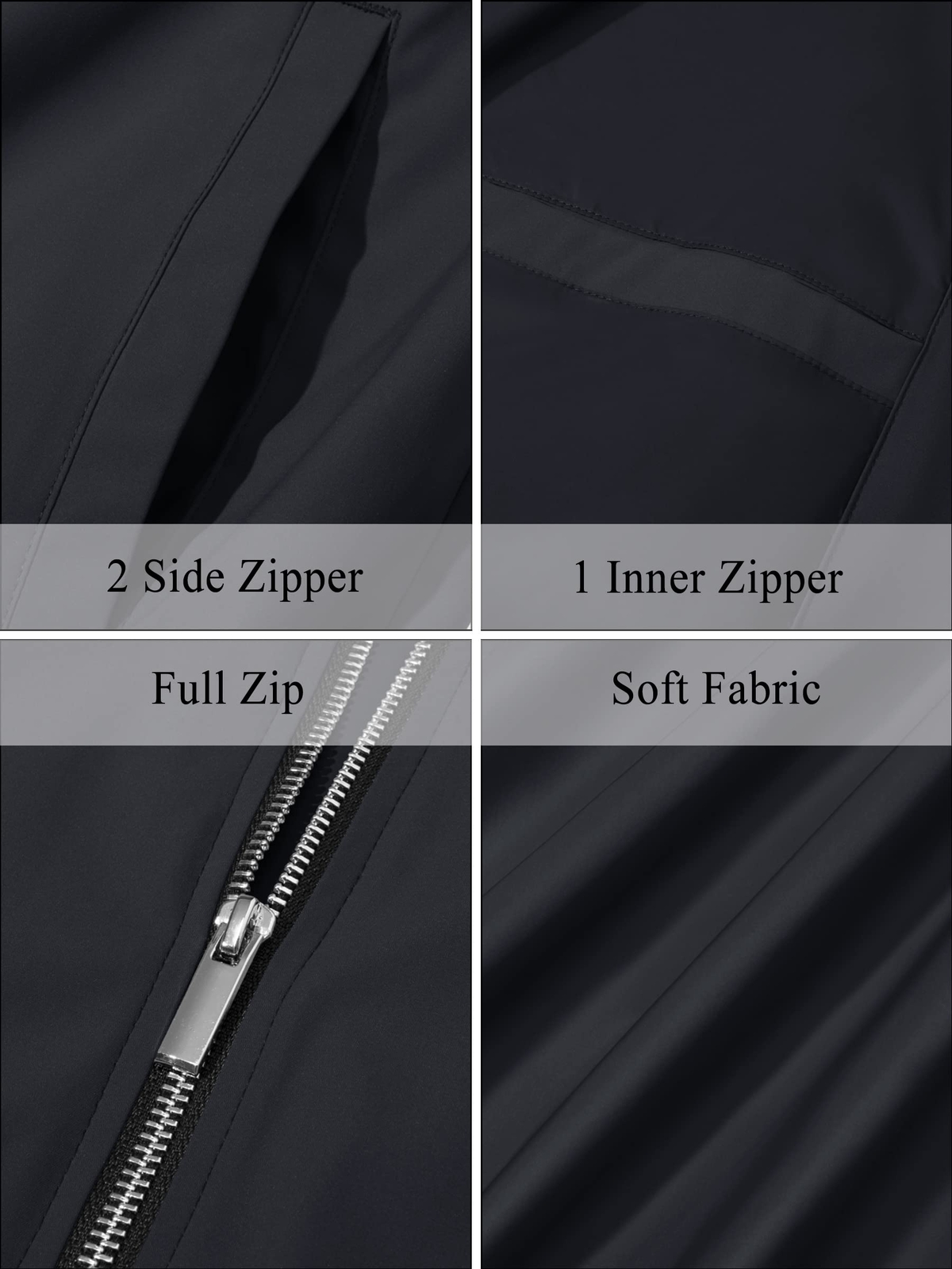 Men’s Spring Fall Thin Bomber Jacket Full-Zip Sportswear Lightweight Casual Coat