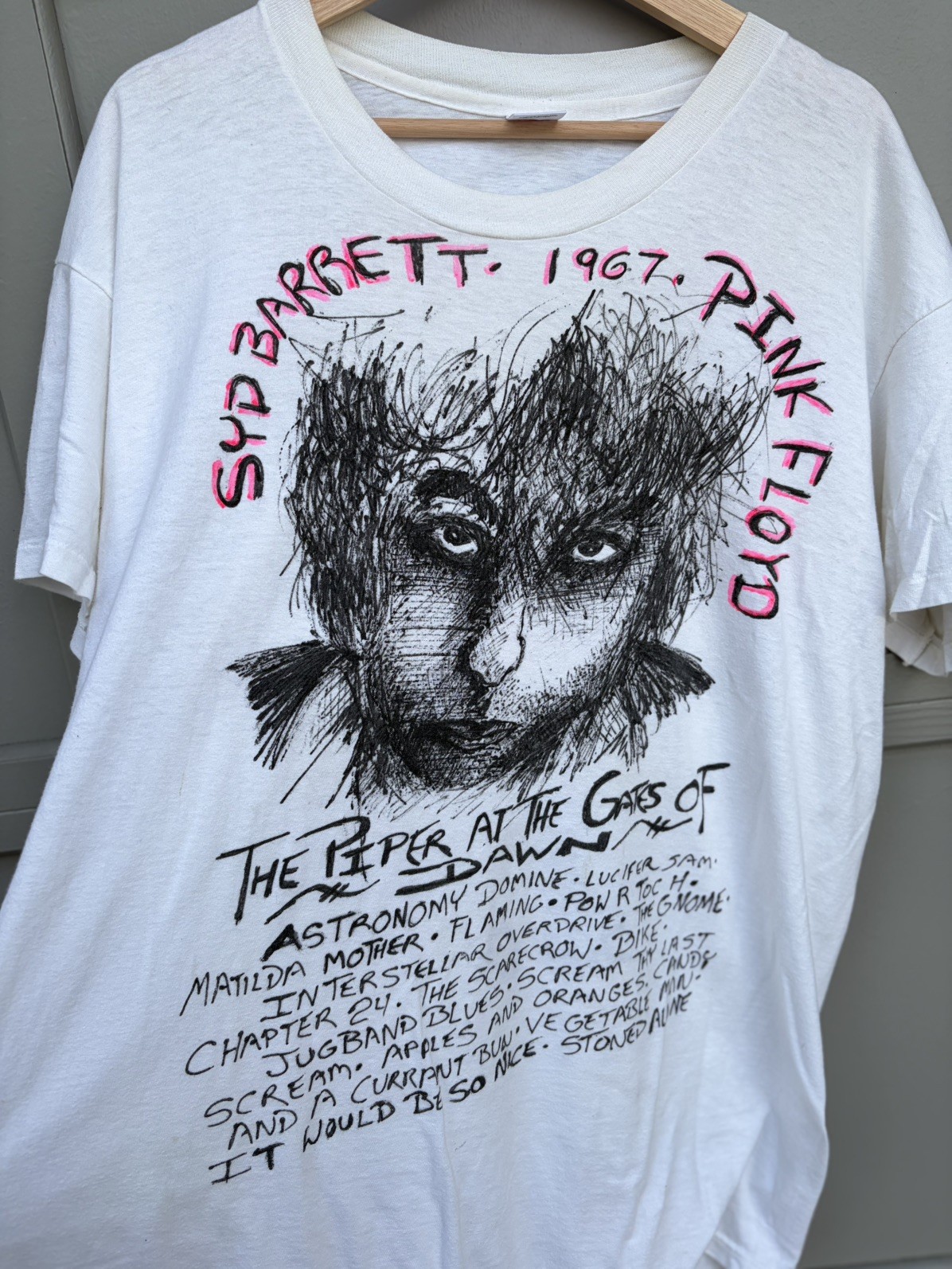 Vintage 80s 90s Syd Barrett T shirt Pink Floyd Piper At the Gates Of Dawn XL