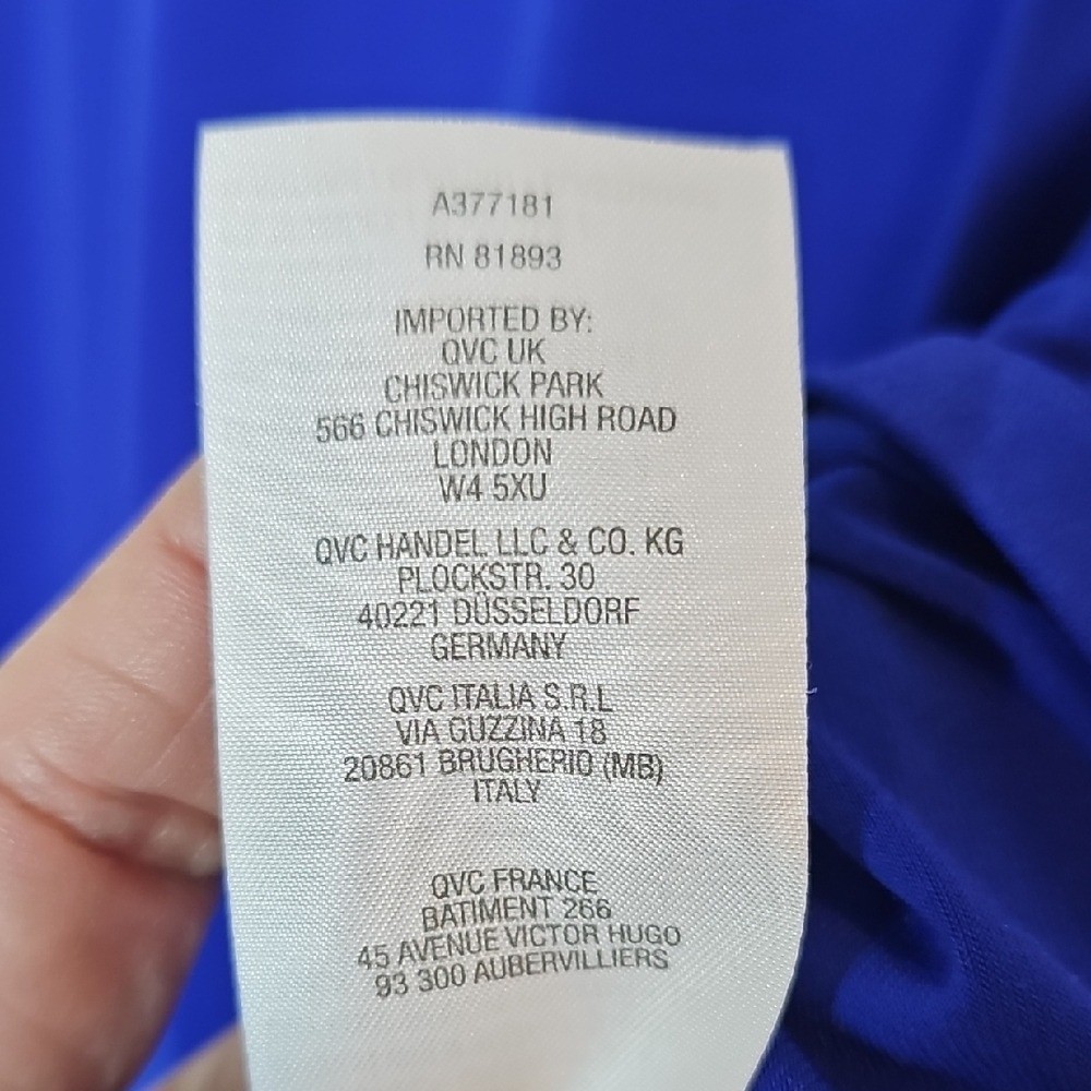 Susan Graver Royal Blue V-Neck Tank Top