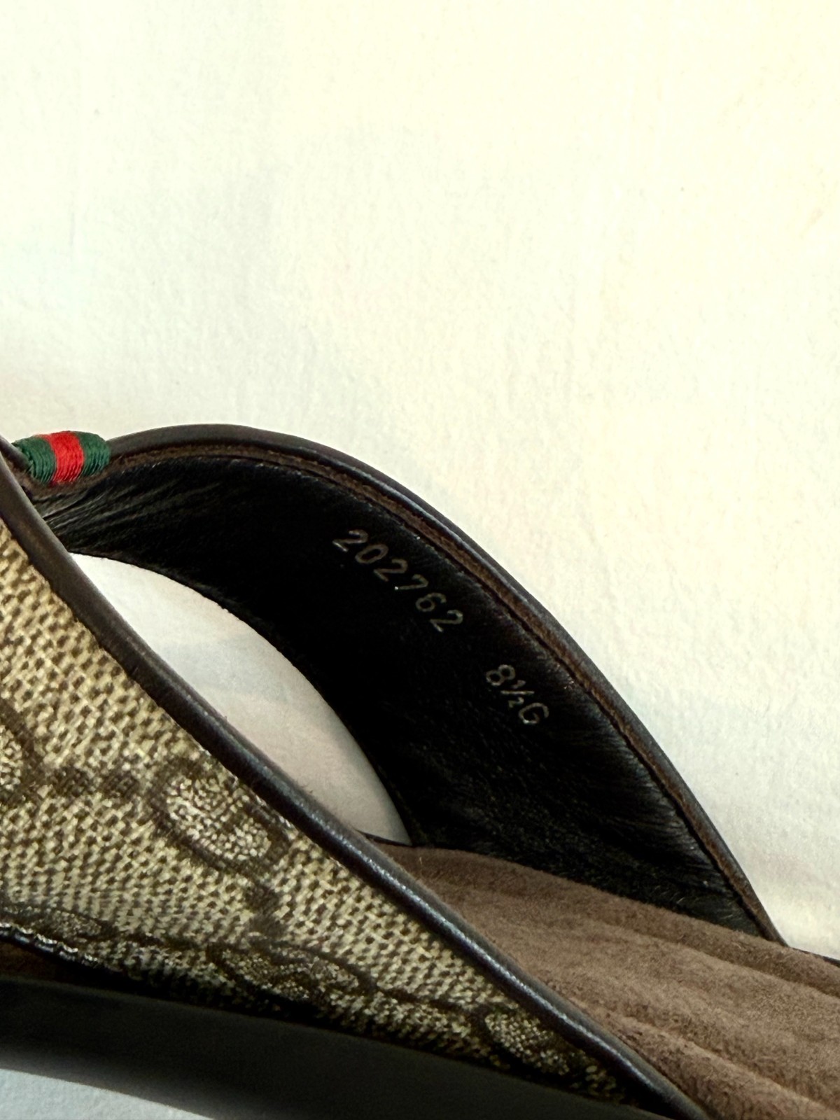 Gucci Men GG Supreme Canvas Web Flip Flop Sandals Thong Slides 8.5 G US 9.5