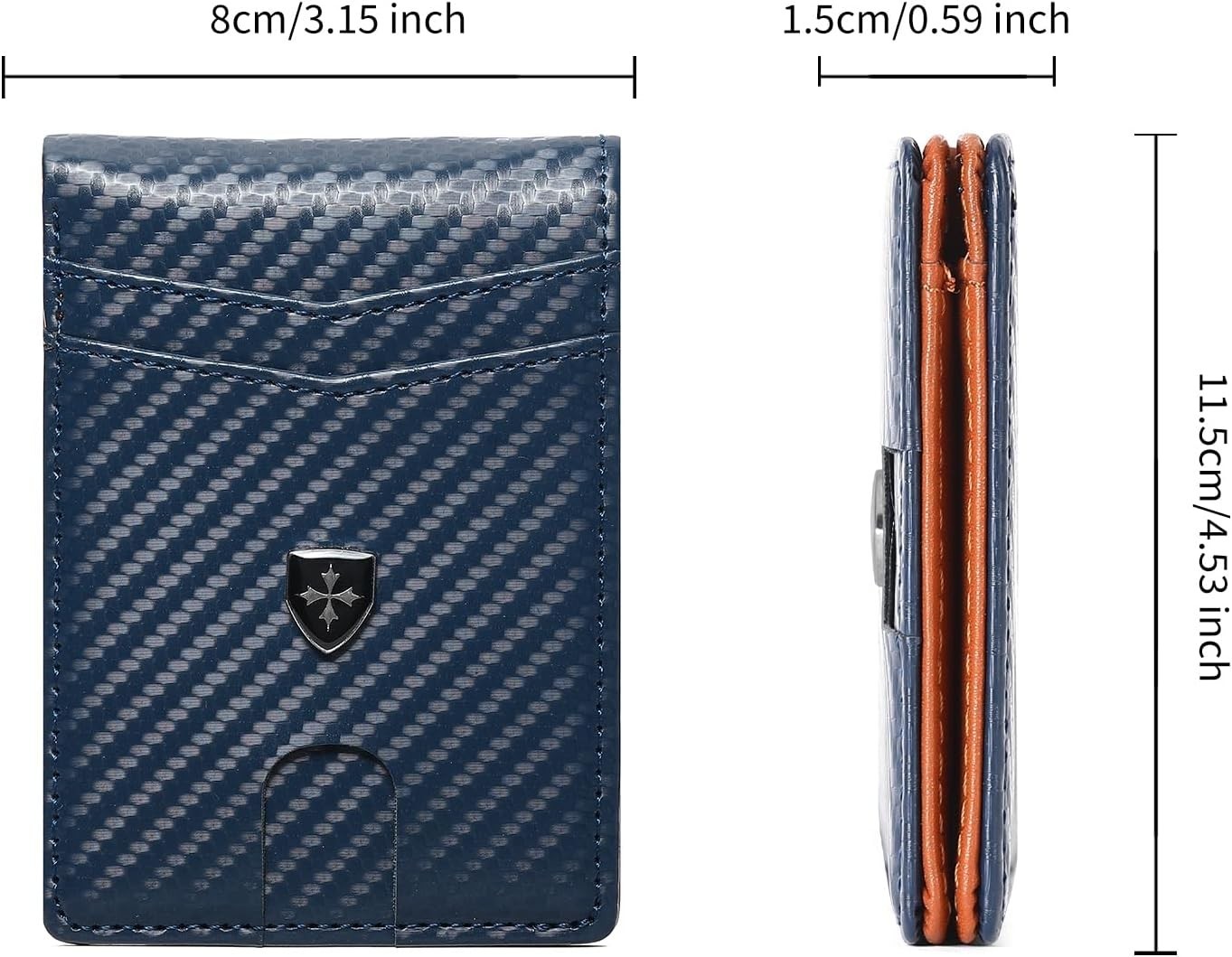 Mens Wallet Leather Credit Card Holder Slim Bifold RFID Blocking Front Pockets M