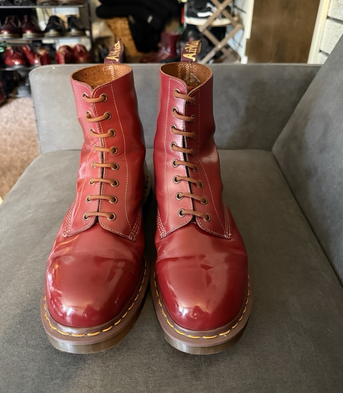 Dr. Martens Modern Vintage Made In England 1460 Red US 13, UK 12. MIE!!