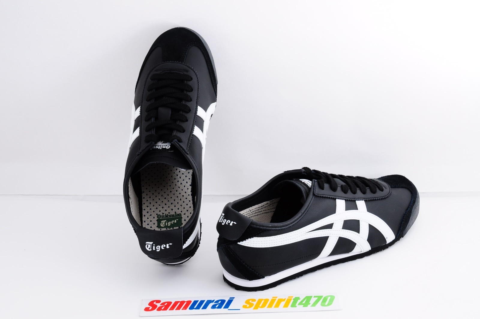 Onitsuka Tiger Genuine MEXICO 66 1183C102 BLACK /WHITE US Buyer No Import duties
