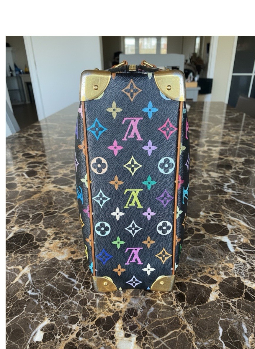 🍒ICONIC BAG LOUIS VUITTON TROUVILLE TAKASHI MURAKAMI MULTICOLOR BLACK AUTH 🍓