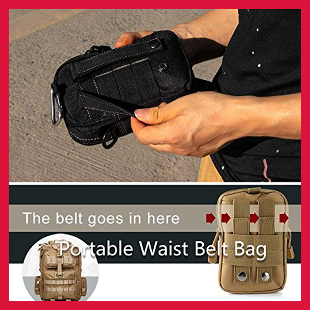 Tactical Molle Pouch Bag Waist Pack for Hiking Camping Cell Phone Holster Holder
