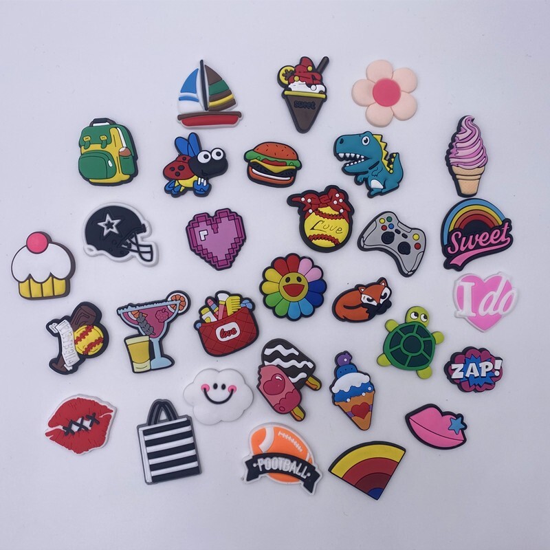30-120 PCS Random Different Clip Shoe Charms for Shoe Decoration Lovely Cool