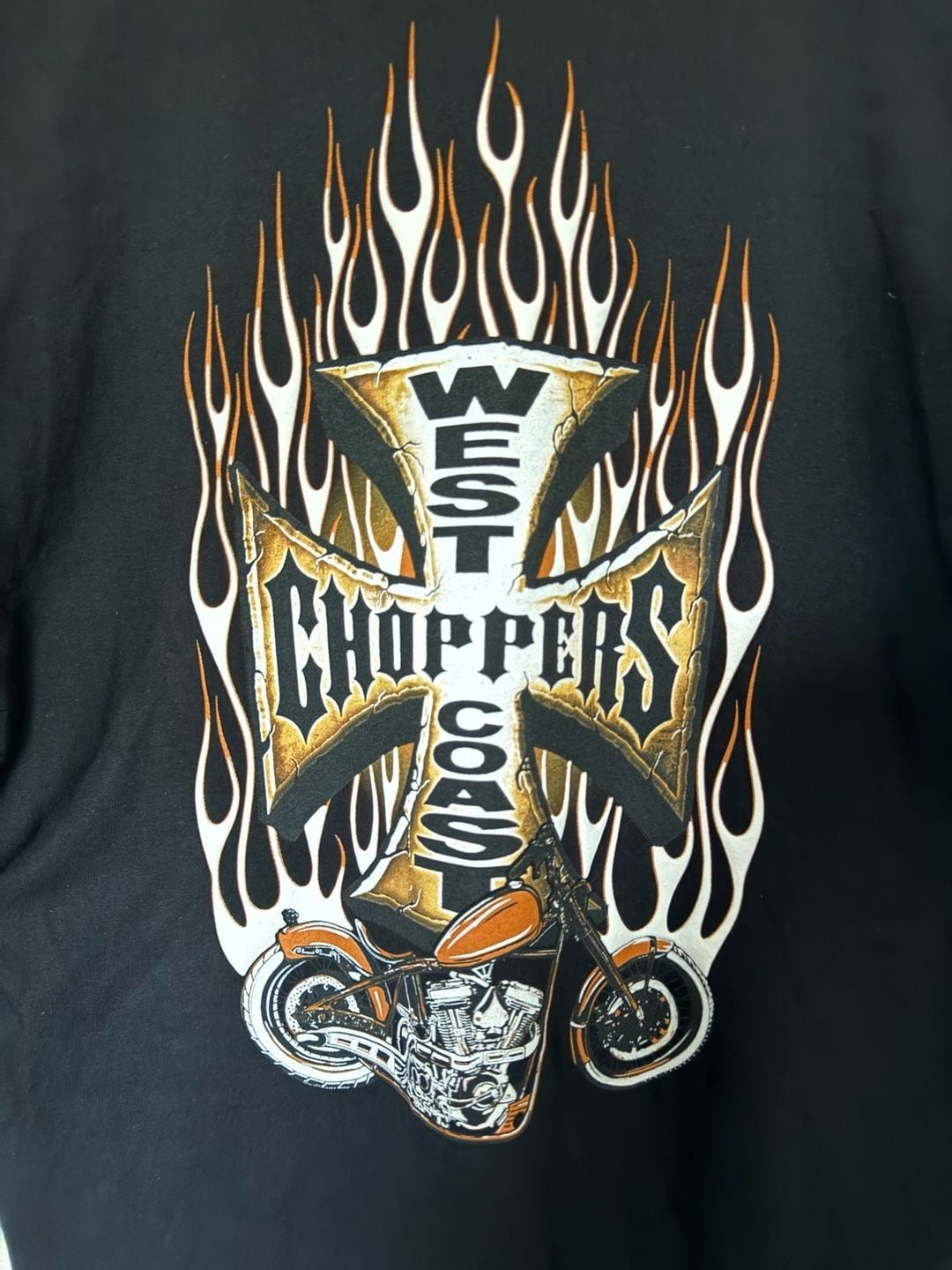 West Coast Choppers Men’s Motorcycle Iron Cross Graphic T-Shirt