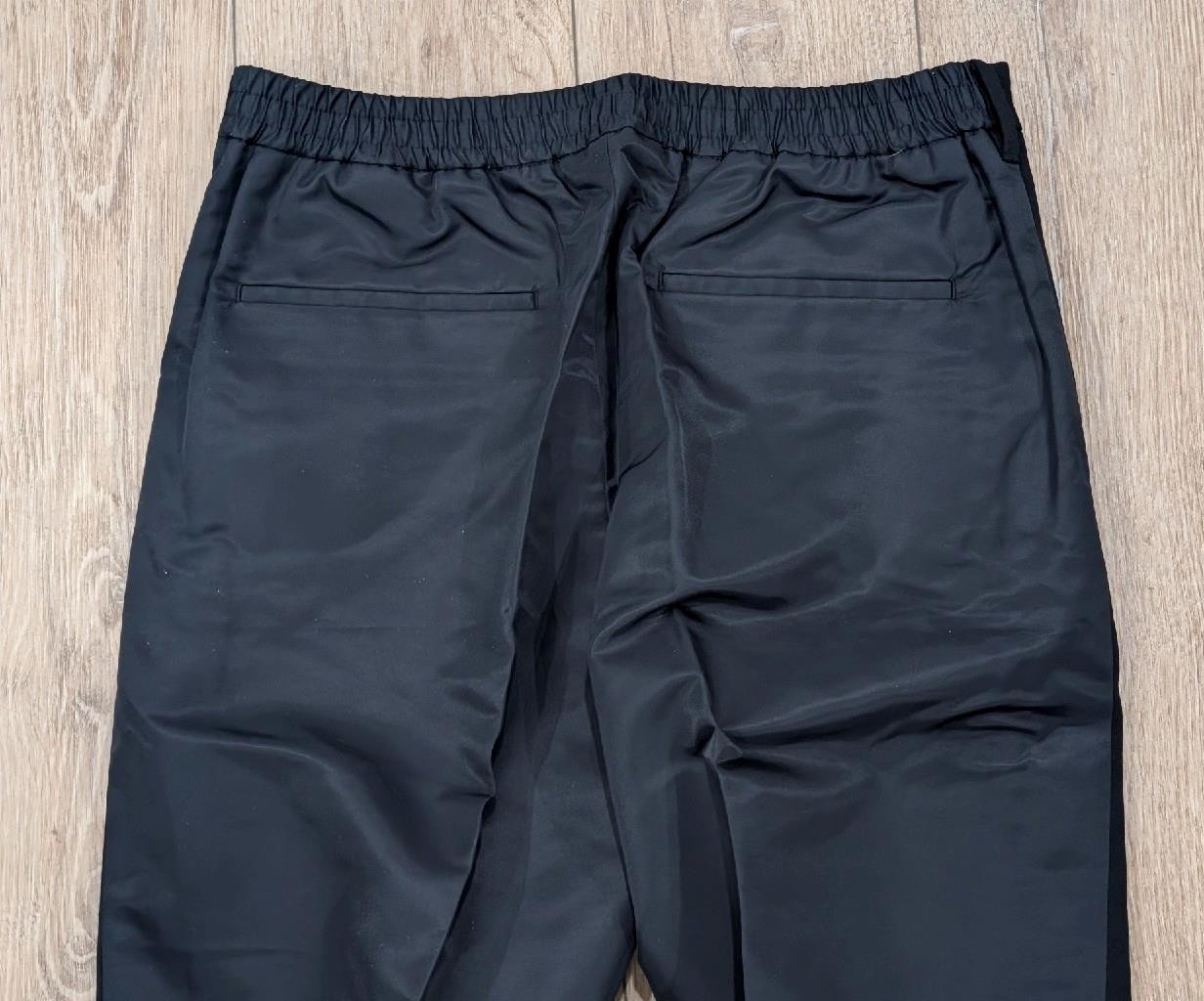 $1050 Mens Burberry “Springwood” Two-Tone Tapered Trousers Pants Black 50 US 34