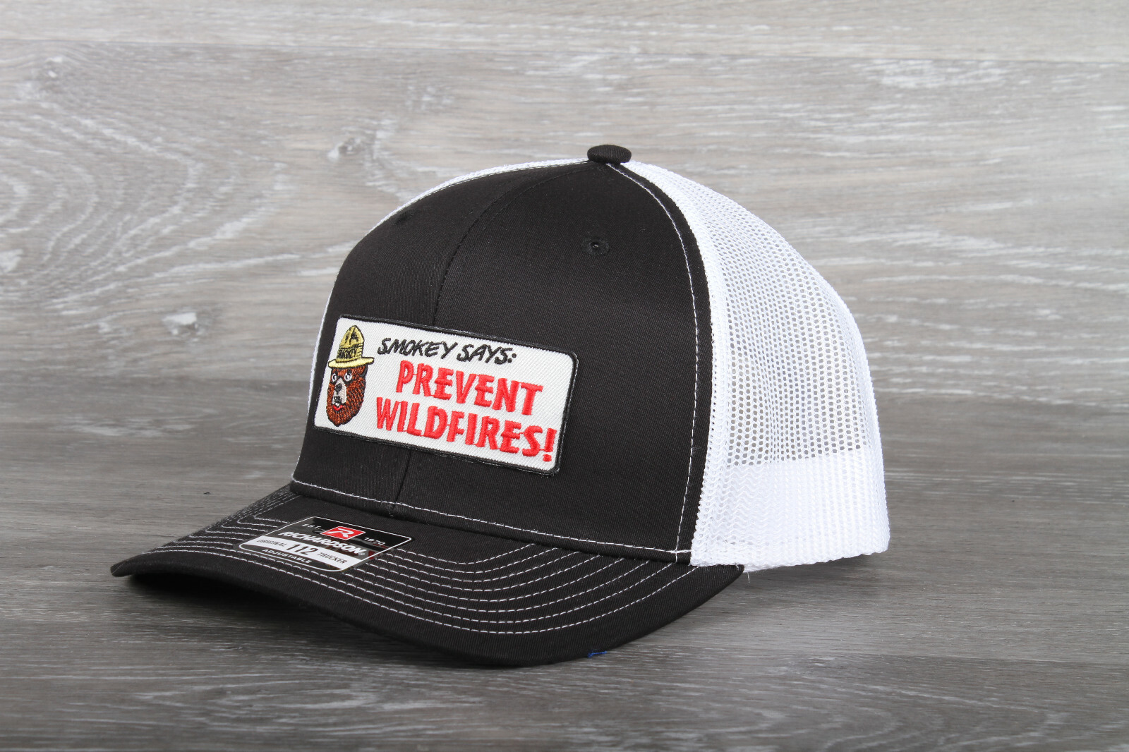 Vintage Smokey the Bear Prevent Wildfires Patch on a Richardson 112 Trucker Hat