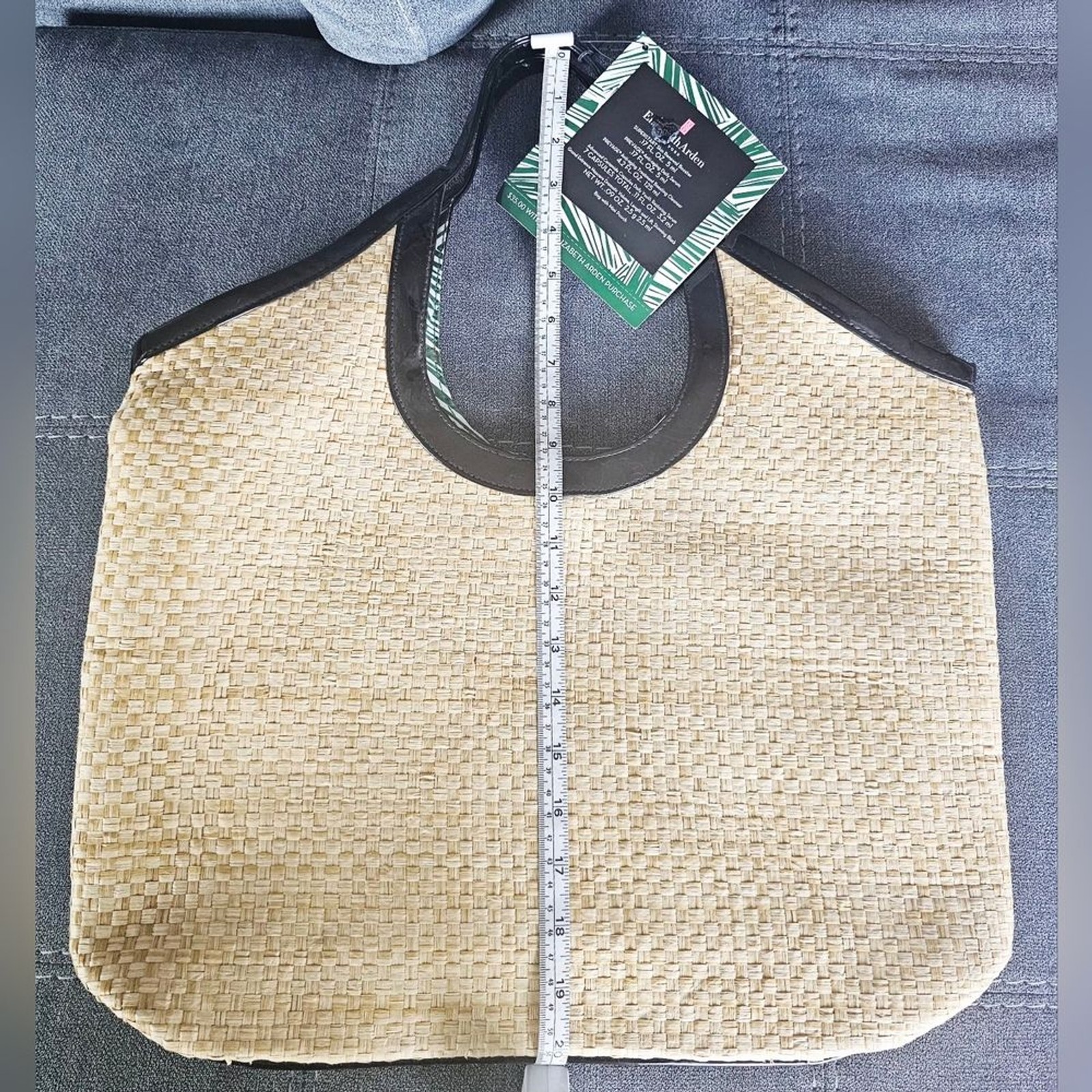 NWT Estee Lauder Woven Straw Tote Bag with Black Trim – Women Bags