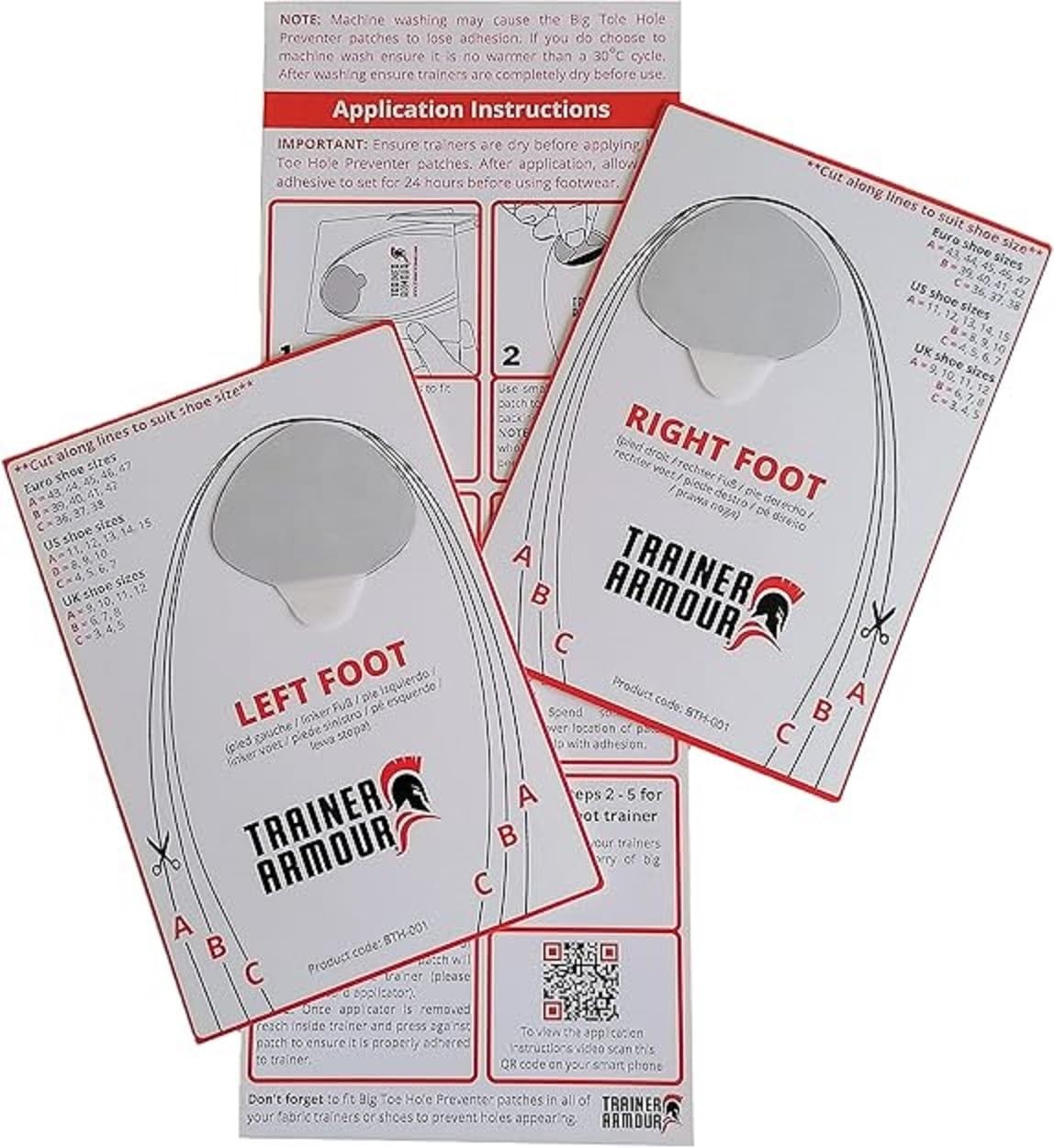 Self-Adhesive Big Toe Hole Repair Patches with Applicator – Shoe Toe Protection
